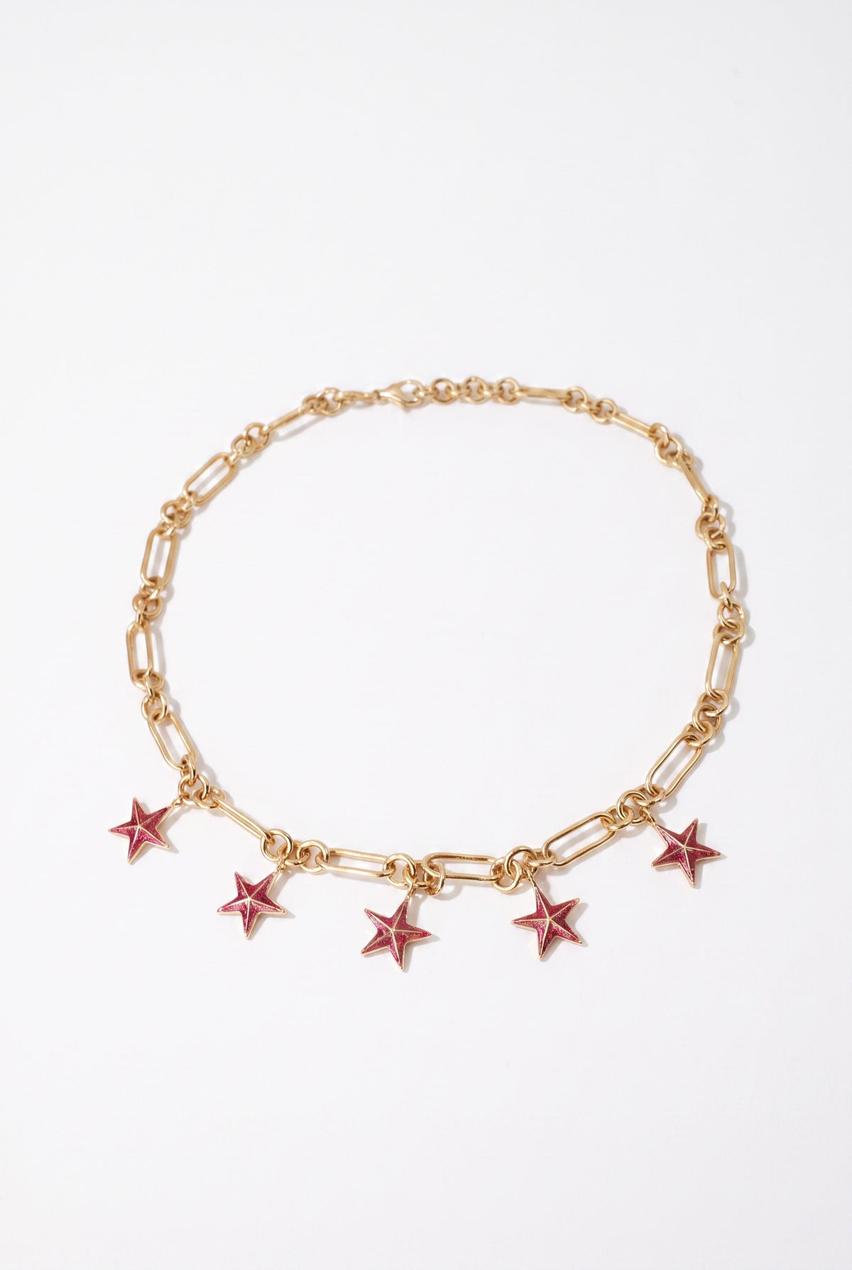Pink Star Necklace Charm Choker Chain