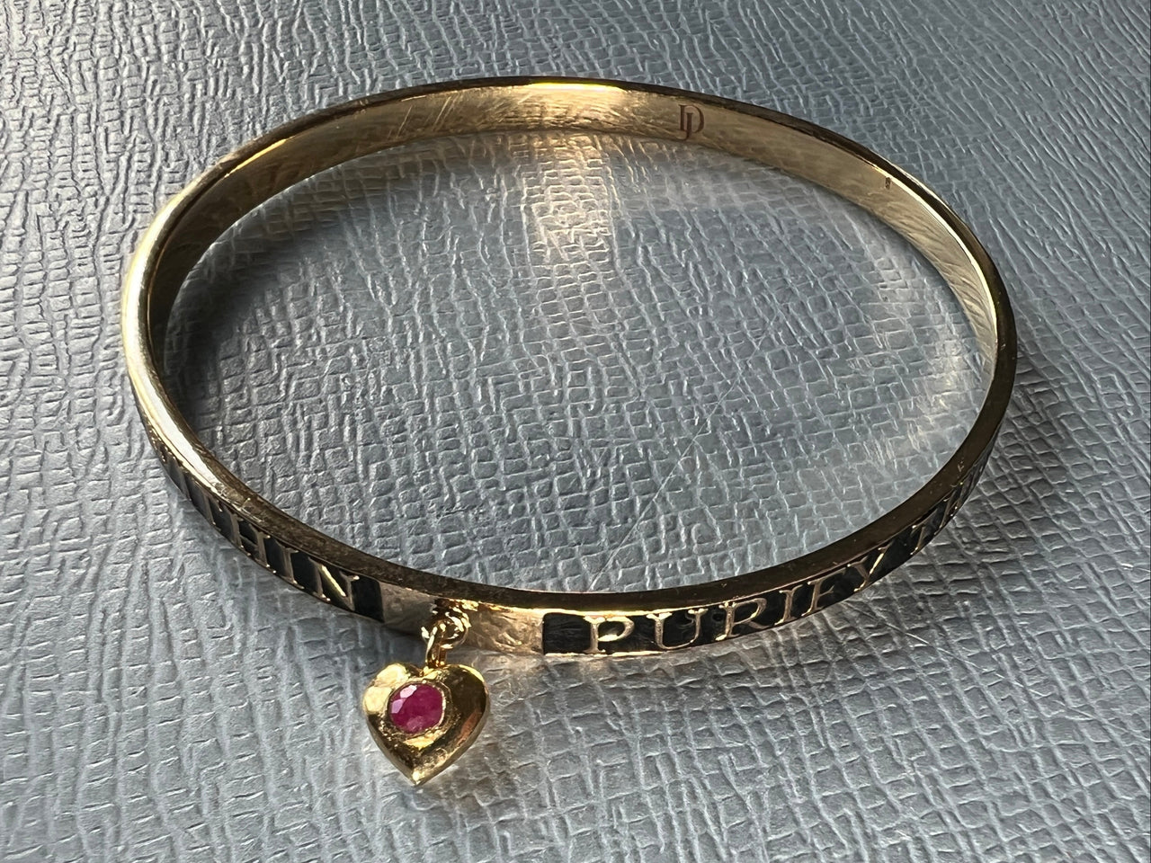 Ruby "Purify your Heart" Bangle Black Enamel