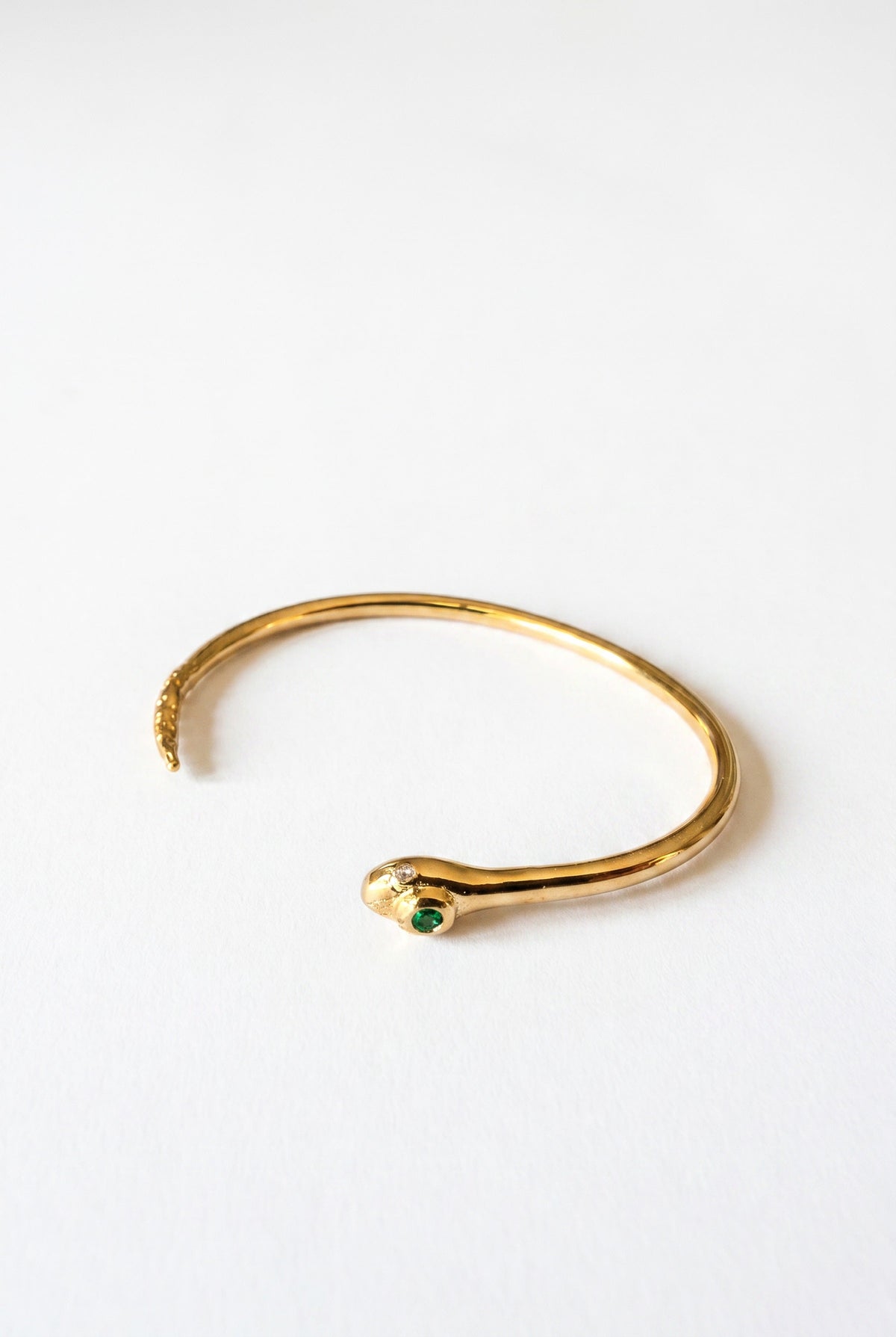 Emerald Snake Cuff Gold Serpent Bracelet