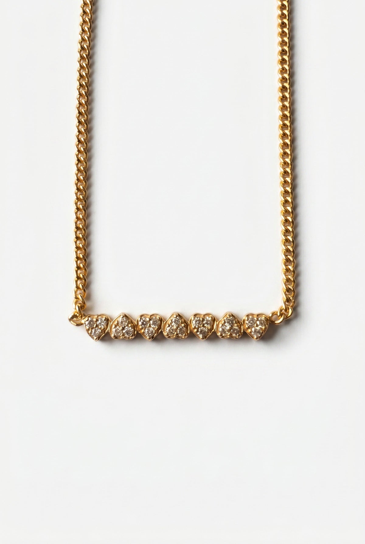 Diamond Seven Heart Choker Necklace
