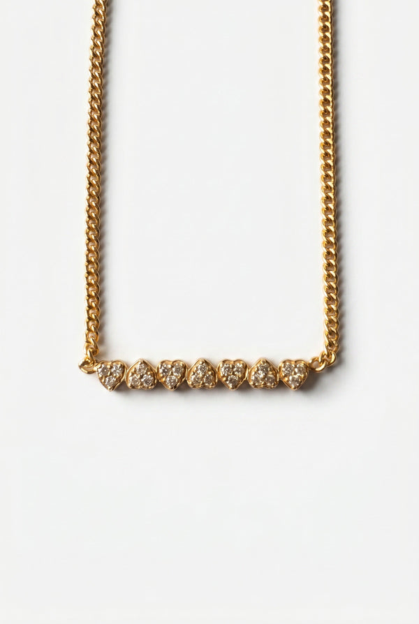 Diamond Seven Heart Choker Necklace