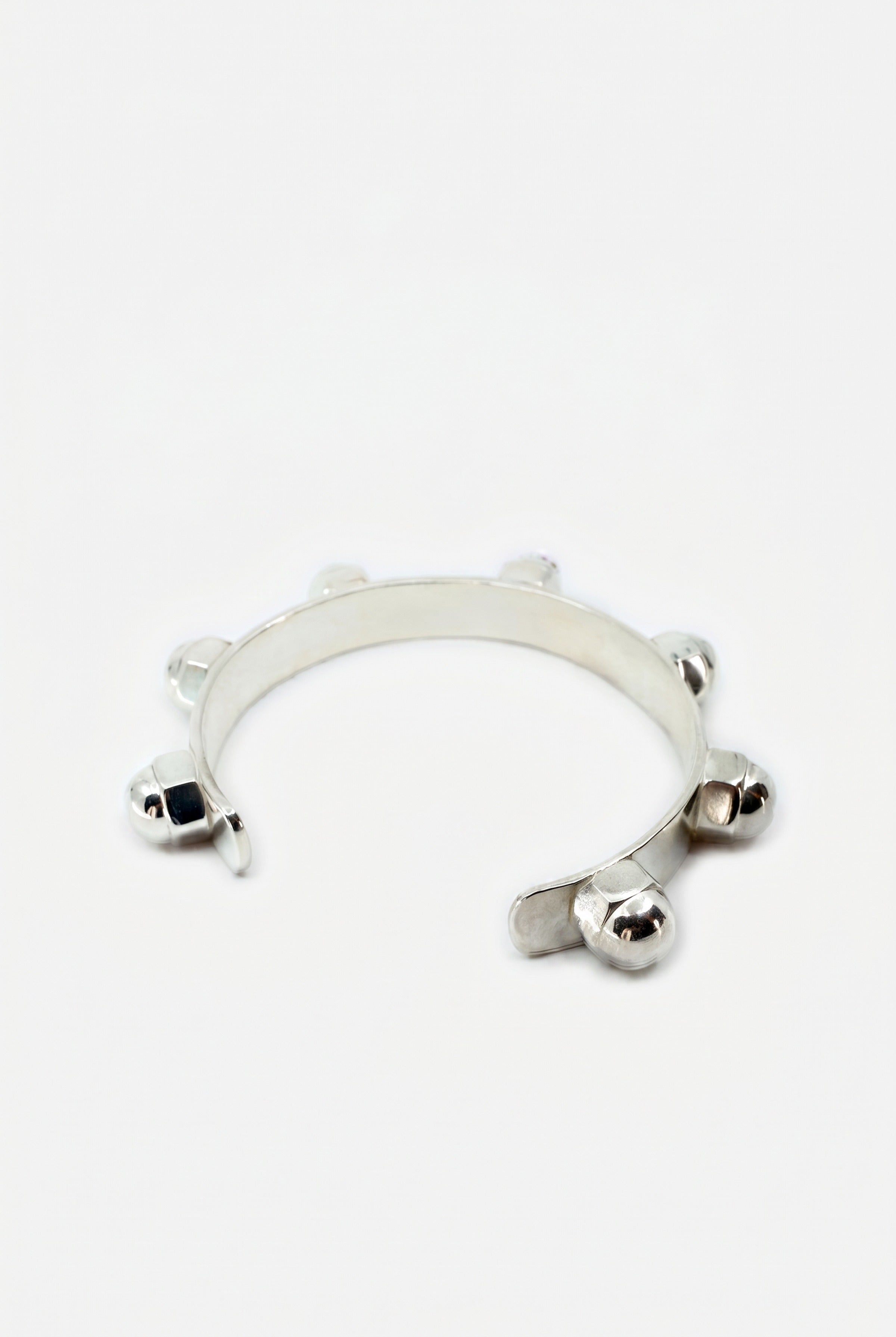 Black Diamond Cuff Stud Bracelet Silver