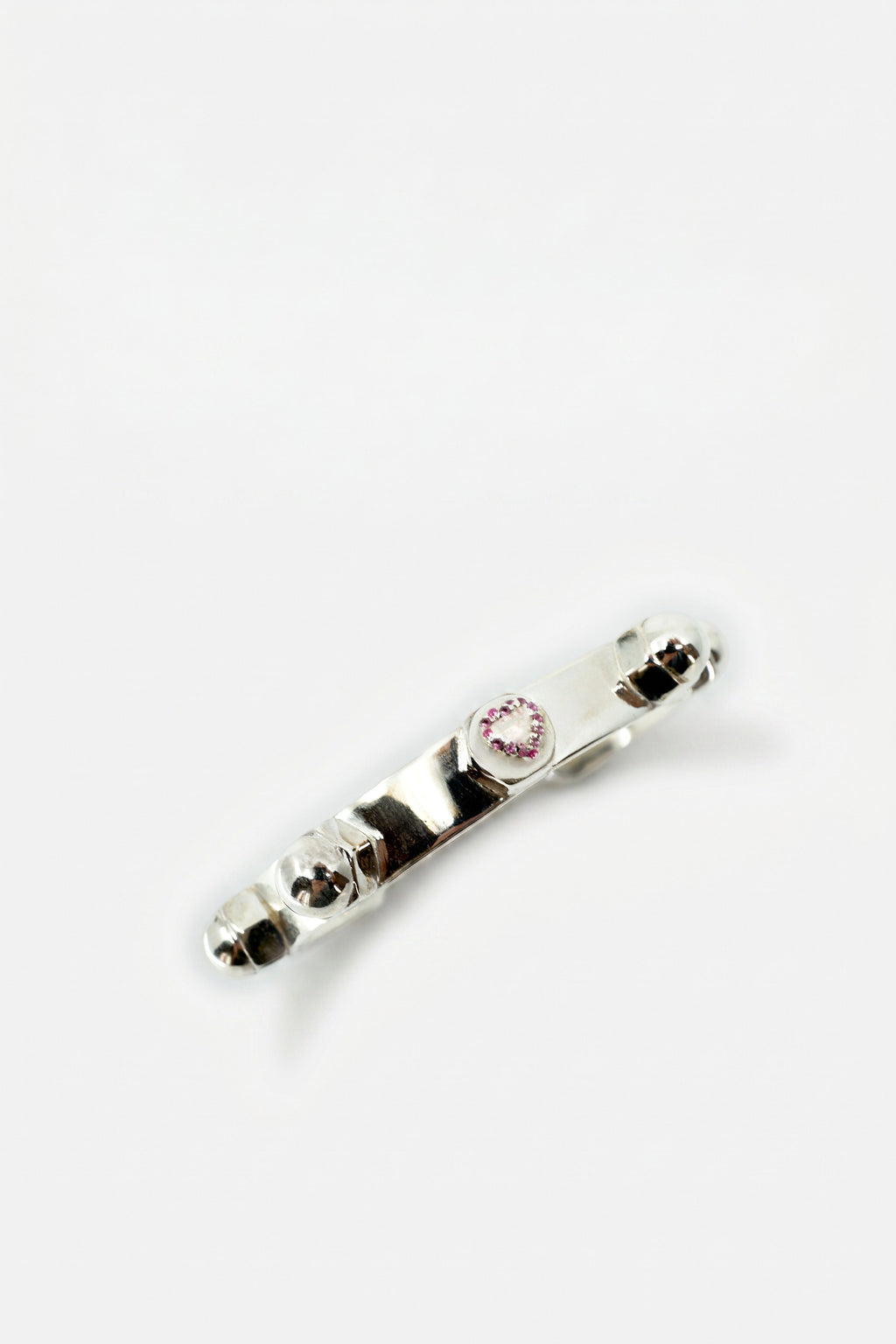 Black Diamond Cuff Stud Bracelet Silver