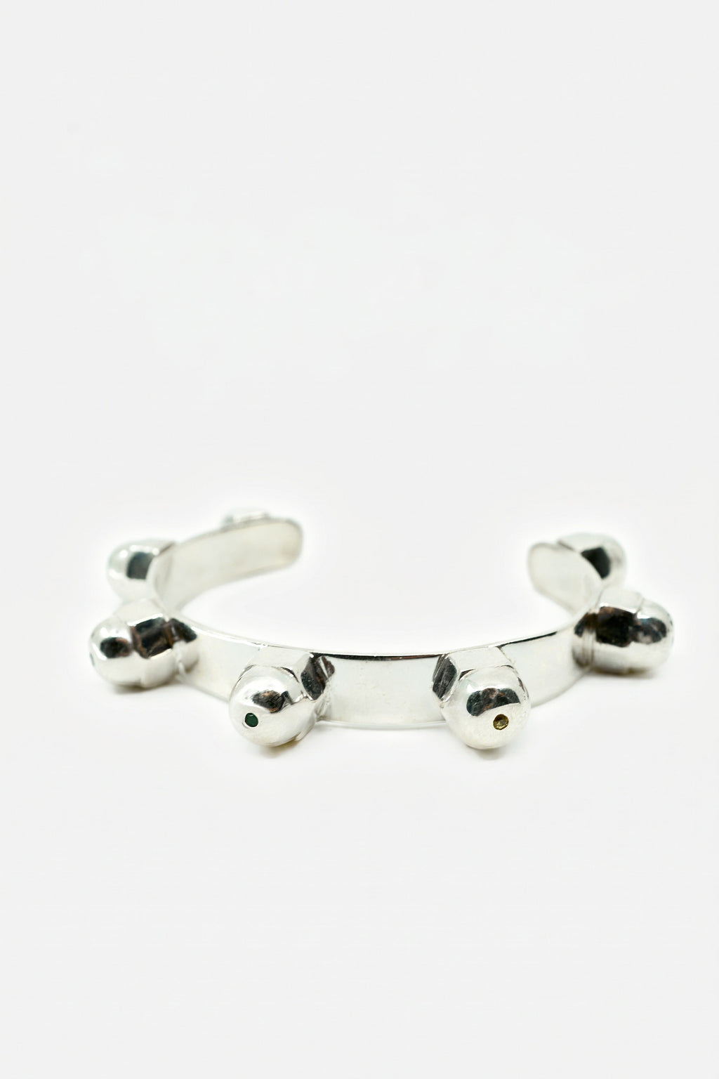 Black Diamond Cuff Stud Bracelet Silver