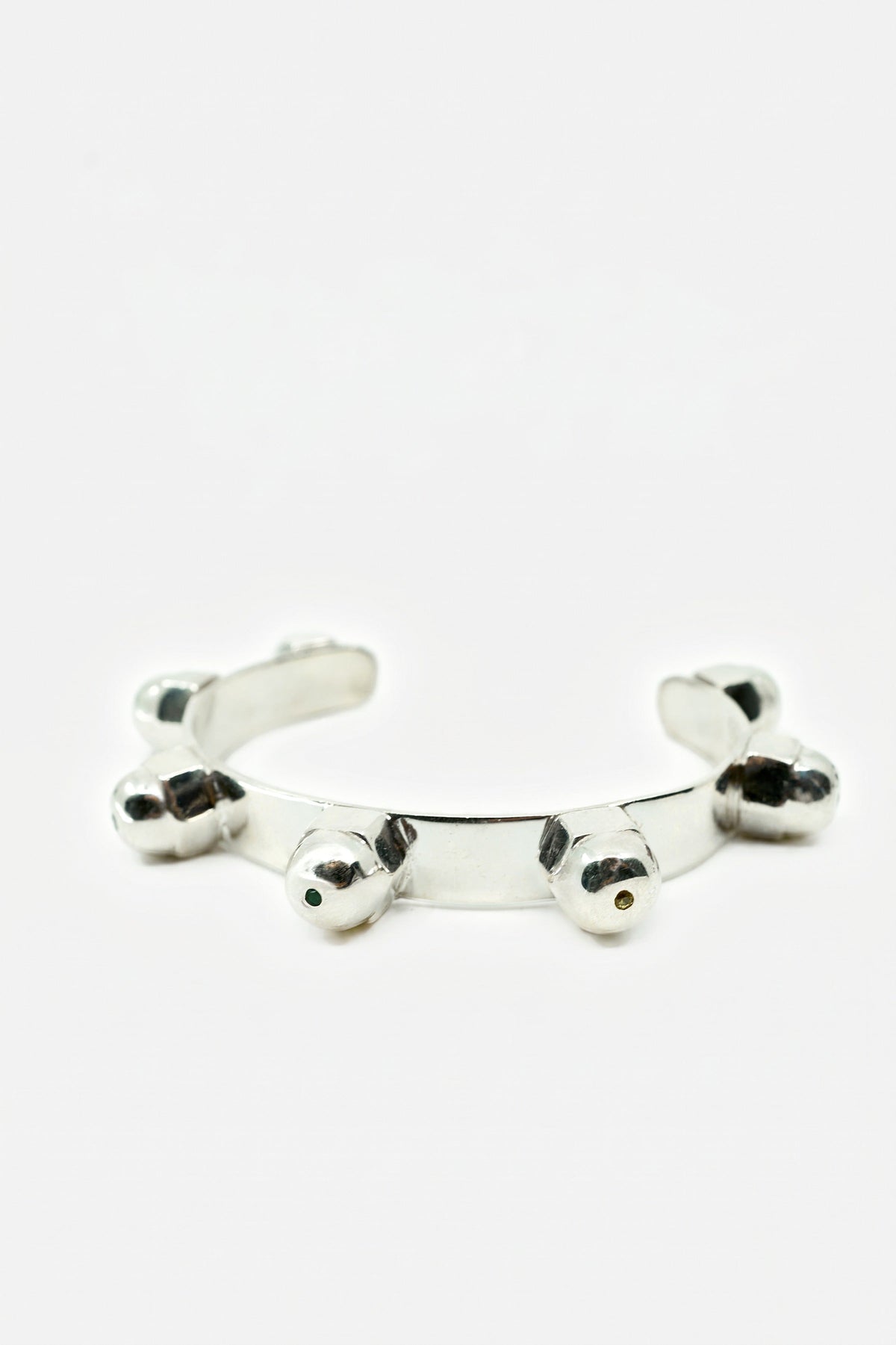 Black Diamond Cuff Stud Bracelet Silver