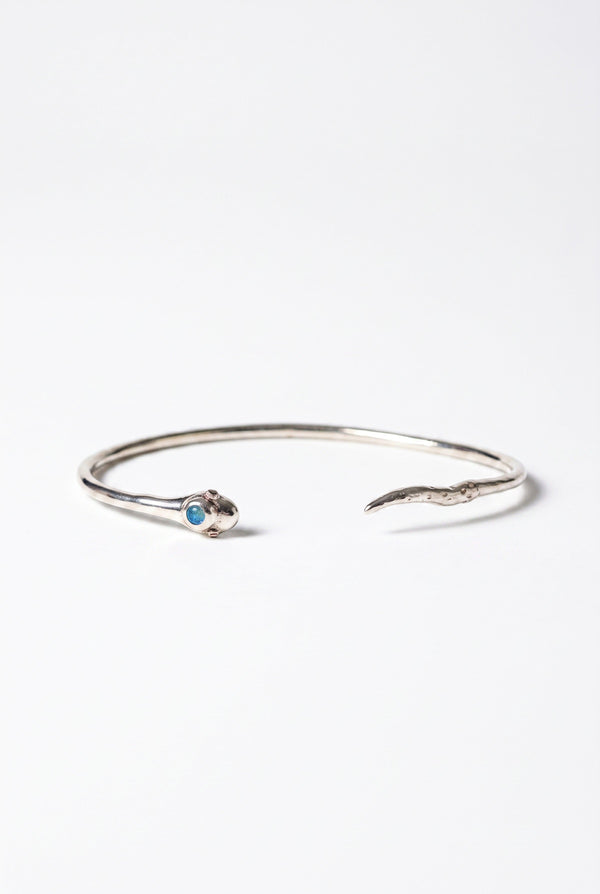 Opal Snake Cuff Silver Serpent Bracelet