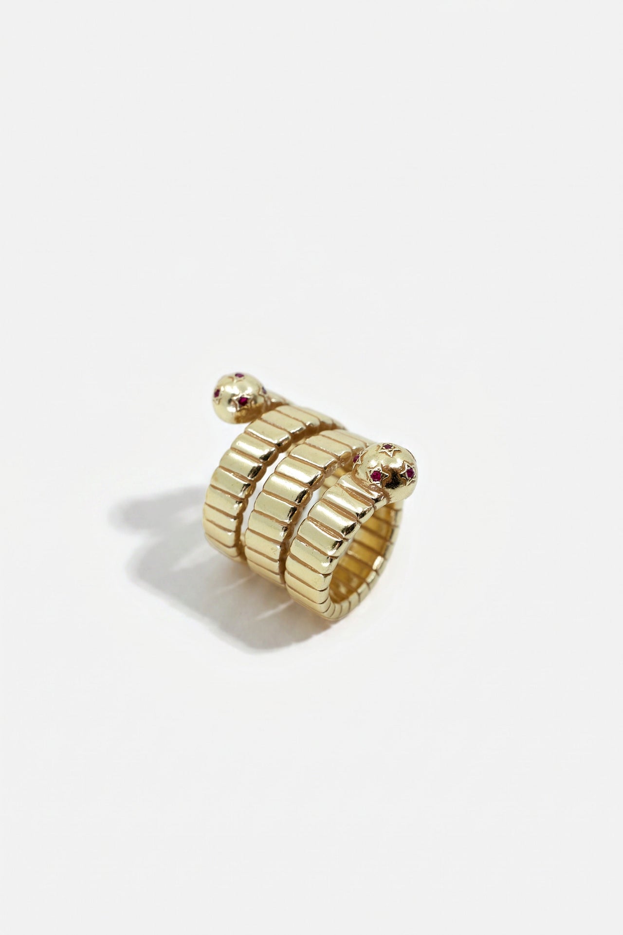 Gold Cocktail Ring Snake Ruby Serpent