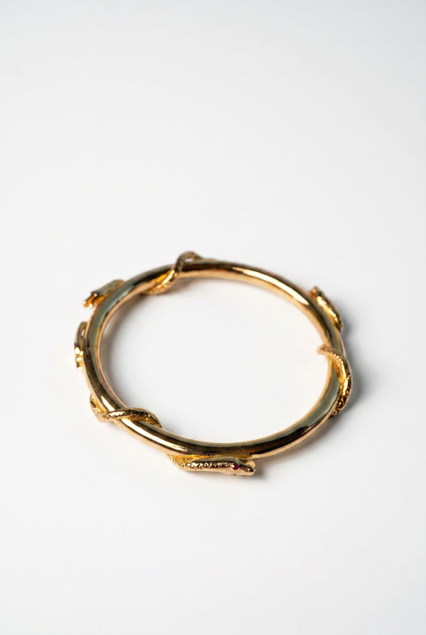 Snake Bangle Serpent  Bracelet Sapphire Ruby Emerald