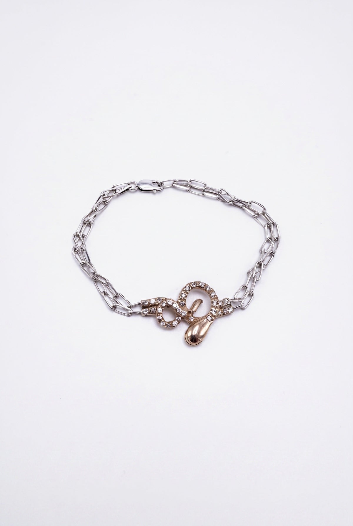 Diamond Snake Bracelet  Double Chain