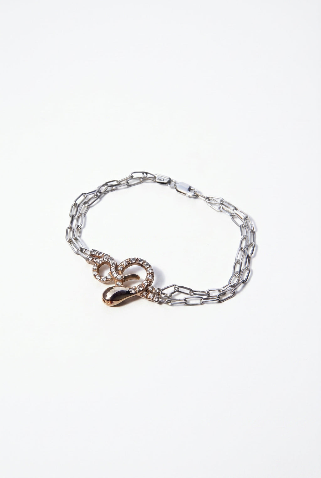 Diamond Snake Bracelet  Double Chain