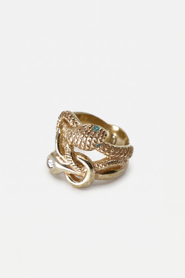 Snake Ring Topaz Emerald Ruby