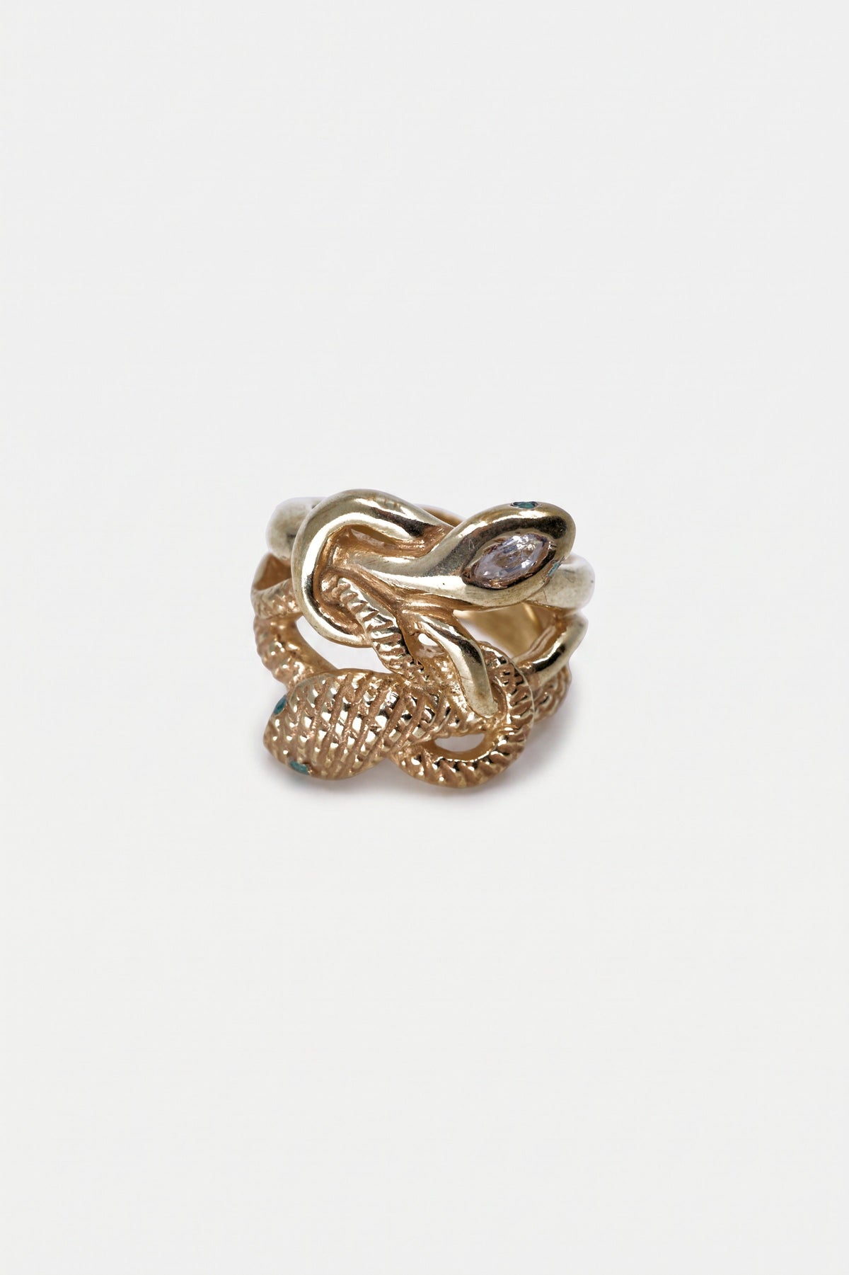 Snake Ring Topaz Emerald Ruby
