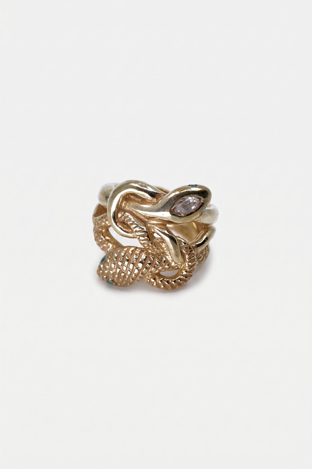 Snake Ring Topaz Emerald Ruby