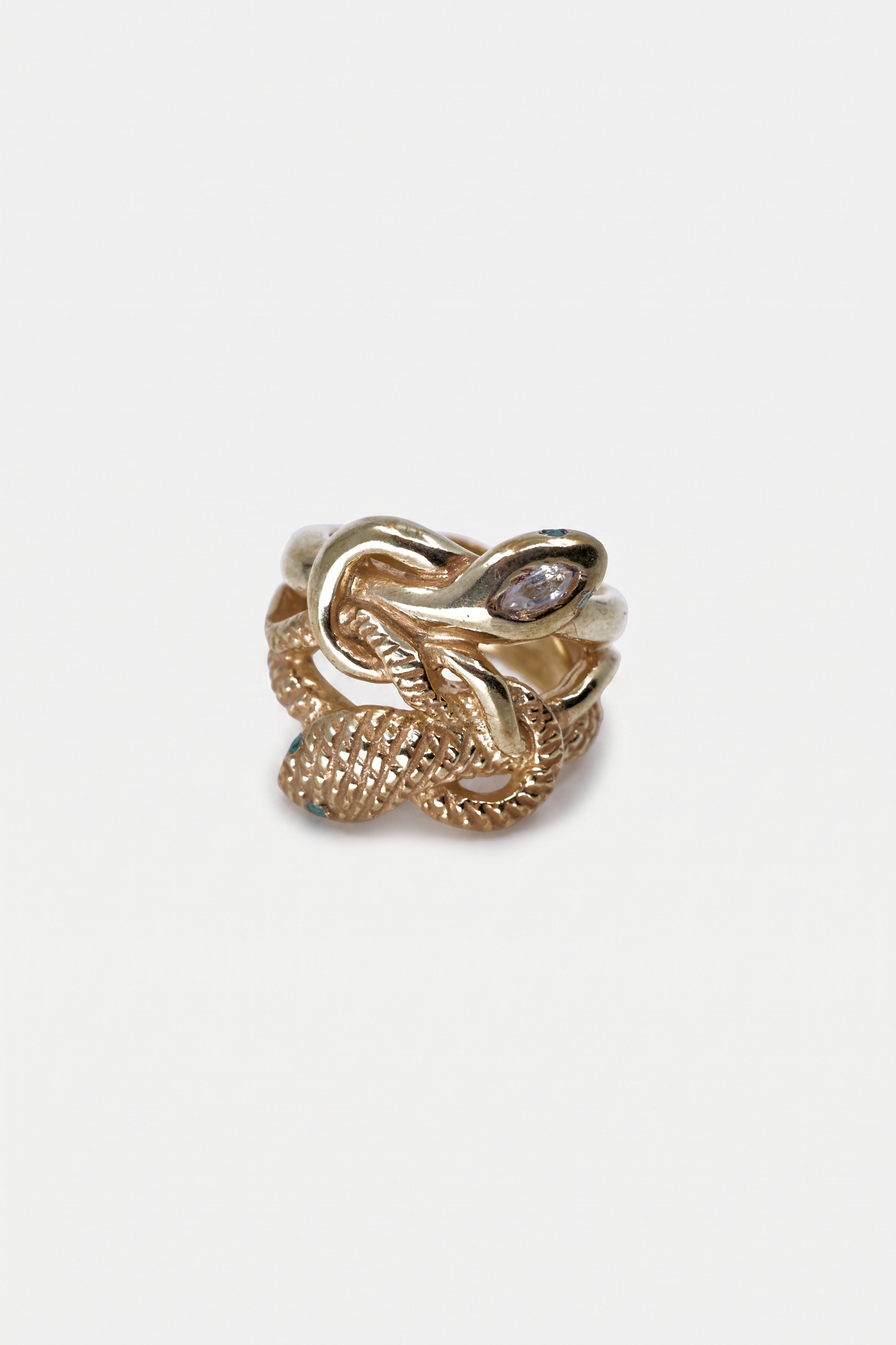 Snake Ring Topaz Emerald Ruby