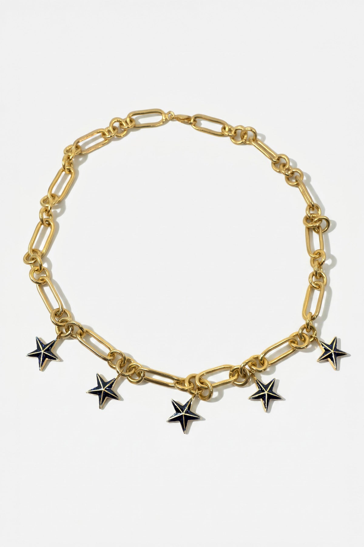 Star Charm Choker Necklace Midnight Blue Enamel