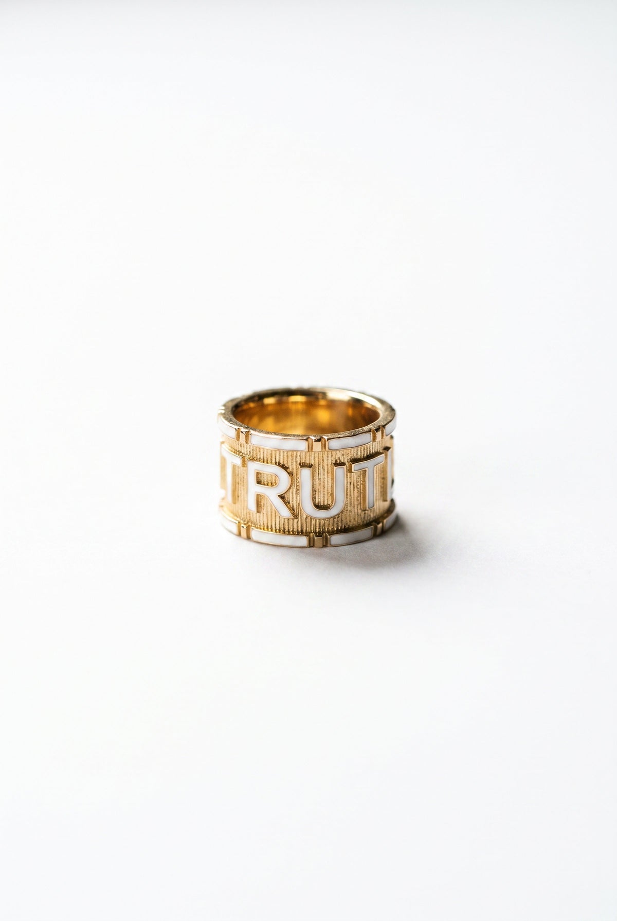White Enamel Truth Enamel Ring