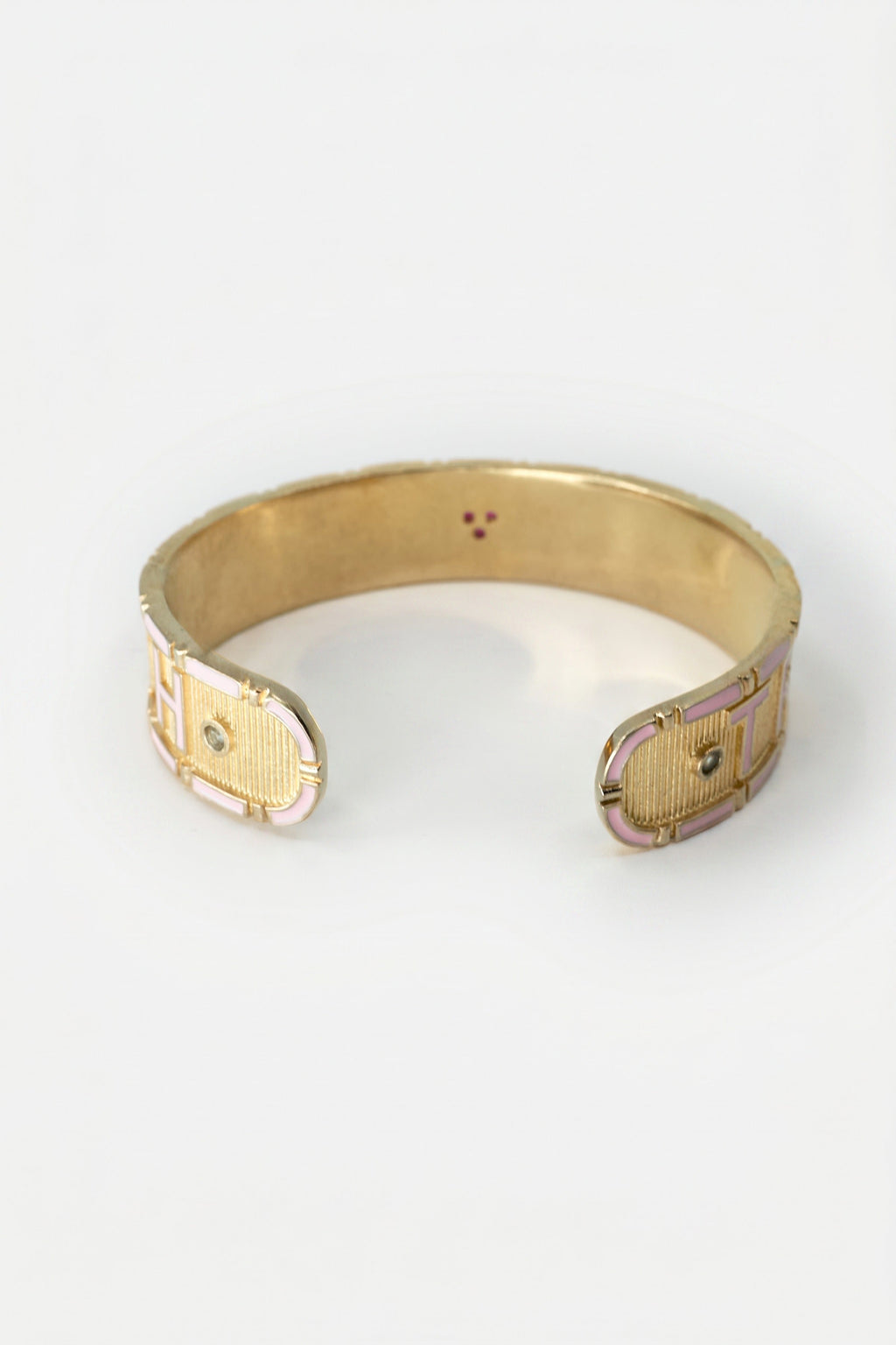 Light Pink Enamel Cuff Ruby Truth Faith Bracelet