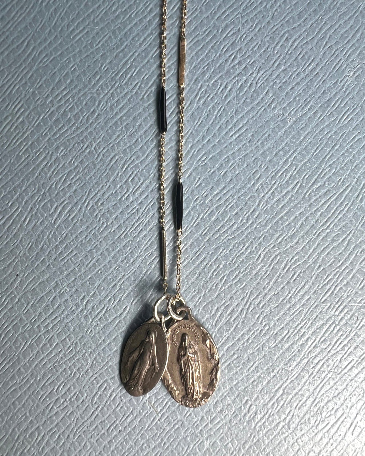 Vintage Double Virgin Mary Necklace