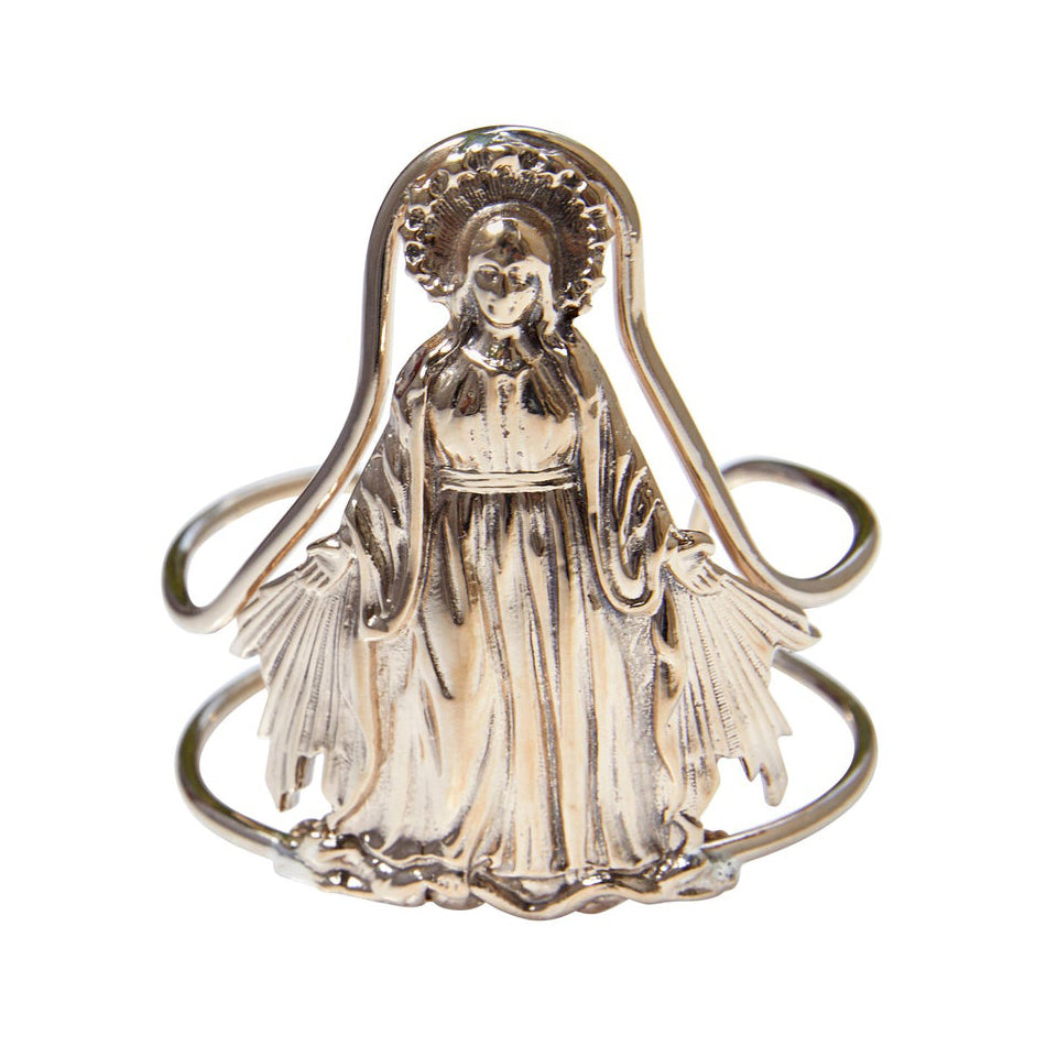Virgin Mary Cuff Bangle Bronze Brass